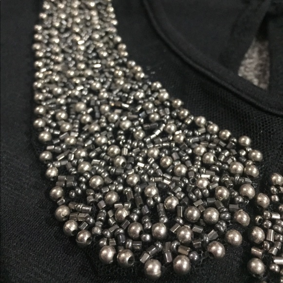 Black peplum with beaded collar - Picture 2 of 4